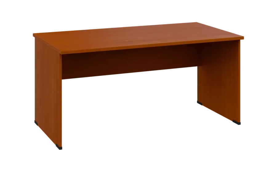 OPL 28 - 16 stůl kancelářský, dřevěná podnož, deska 25 mm, široký 1600 mm, třešeň šumavská