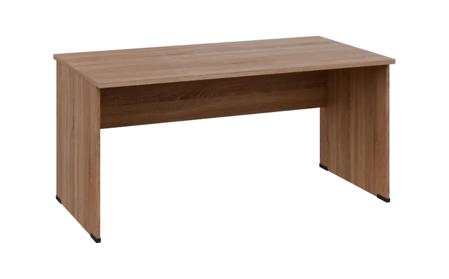 OPL 28 - 16 stůl kancelářský, dřevěná podnož, deska 25 mm, široký 1600 mm, dub bardolino