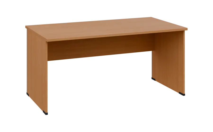 OPL 28 - 16 stůl kancelářský, dřevěná podnož, deska 25 mm, široký 1600 mm, buk royal