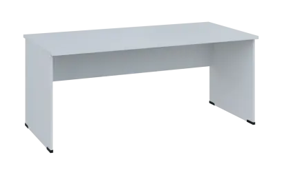 OPL 28 - 18 stůl kancelářský, dřevěná podnož, deska 25 mm, široký 1800 mm, bílá