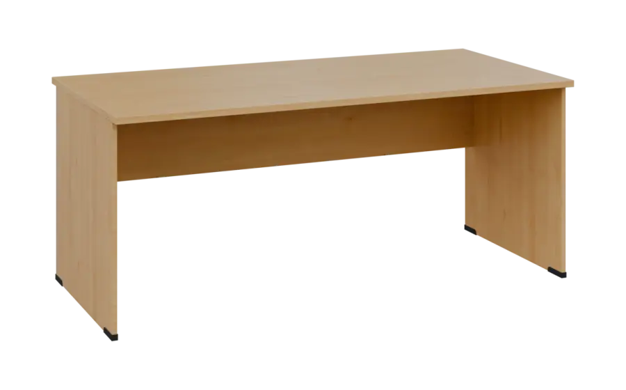 OPL 28 - 18 stůl kancelářský, dřevěná podnož, deska 25 mm, široký 1800 mm, javor horský