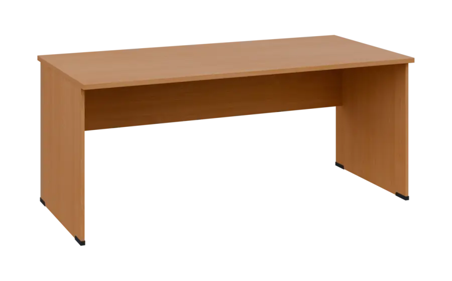 OPL 28 - 18 stůl kancelářský, dřevěná podnož, deska 25 mm, široký 1800 mm, buk royal