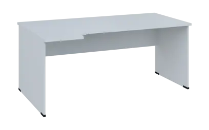 ORL 28 - 184 stůl kancelářský, rohový, levý, dřevěná podnož, deska 25 mm, široký 1800 mm, bílá