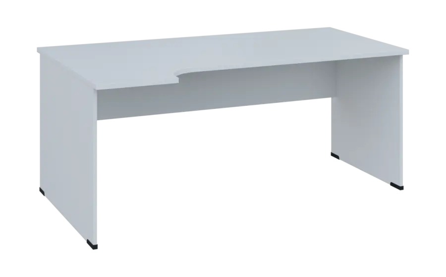 ORL 28 - 184 stůl kancelářský, rohový, levý, dřevěná podnož, deska 25 mm, široký 1800 mm, bílá