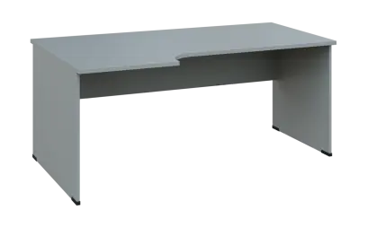 ORL 28 - 186 stůl kancelářský, rohový, levý, dřevěná podnož, deska 25 mm, široký 1800 mm, šedá ORL 28 - 186 stůl kancelářský, rohový, levý, dřevěná podnož, deska 25 mm, široký 1800 mm, šedá