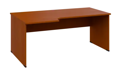 ORL 28 - 186 stůl kancelářský, rohový, levý, dřevěná podnož, deska 25 mm, široký 1800 mm, třešeň šumavská