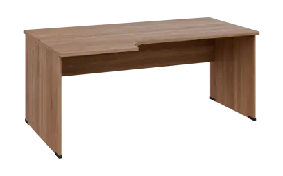 ORL 28 - 186 stůl kancelářský, rohový, levý, dřevěná podnož, deska 25 mm, široký 1800 mm, dub bardolino