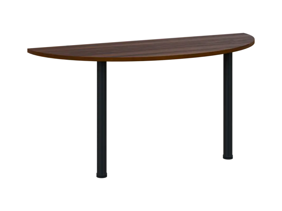 OJC 2 - 16 přístavba jednací, kovová podnož černá, síla desky 25 mm, široká 1600 mm, ořech královský