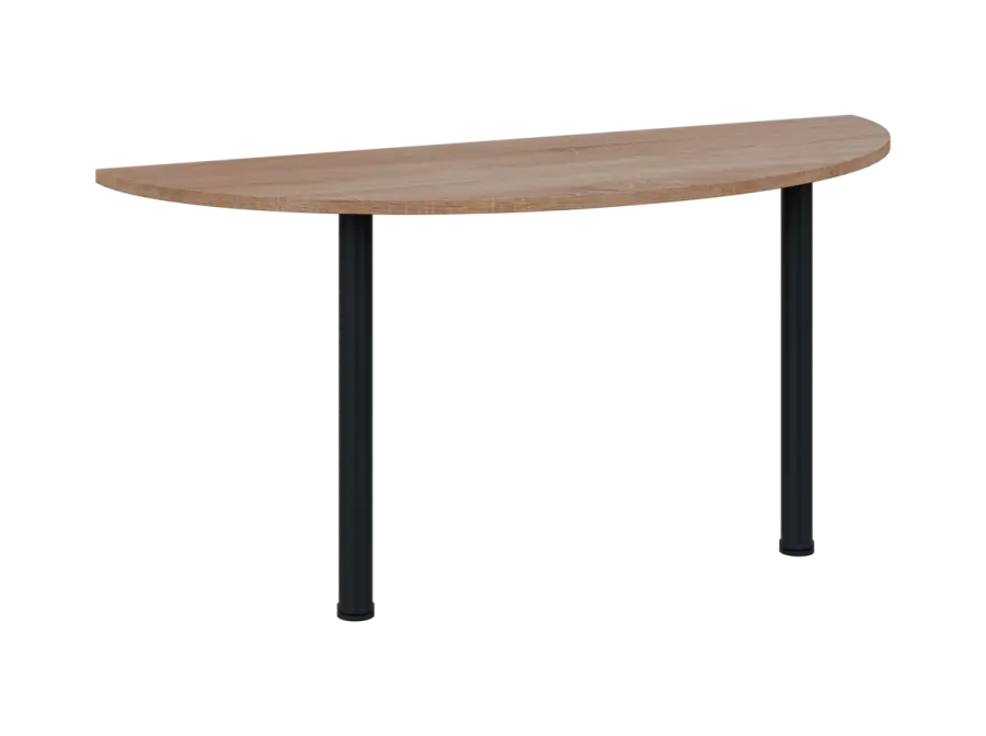 OJC 2 - 16 přístavba jednací, kovová podnož černá, síla desky 25 mm, široká 1600 mm, dub bardolino