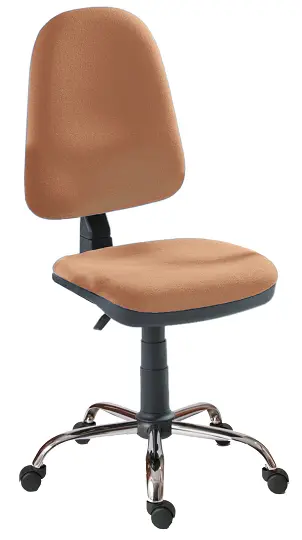 1080/MEK CR židle kancelářská, kříž chrom, koženka BLOOM B 029 - koženka latté