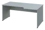 ERL 28 - 186 stůl kancelářský, rohový, pravý, dřevěná podnož, deska 25 mm, široký 1800 mm, šedá