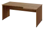 ERL 28 - 186 stůl kancelářský, rohový, pravý, dřevěná podnož, deska 25 mm, široký 1800 mm, ořech světlý