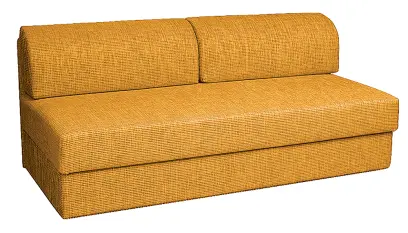 MARIANA S OPĚRKOU, válenda celočalouněná, koženka OTO T 5 - koženka žluto-oranžová