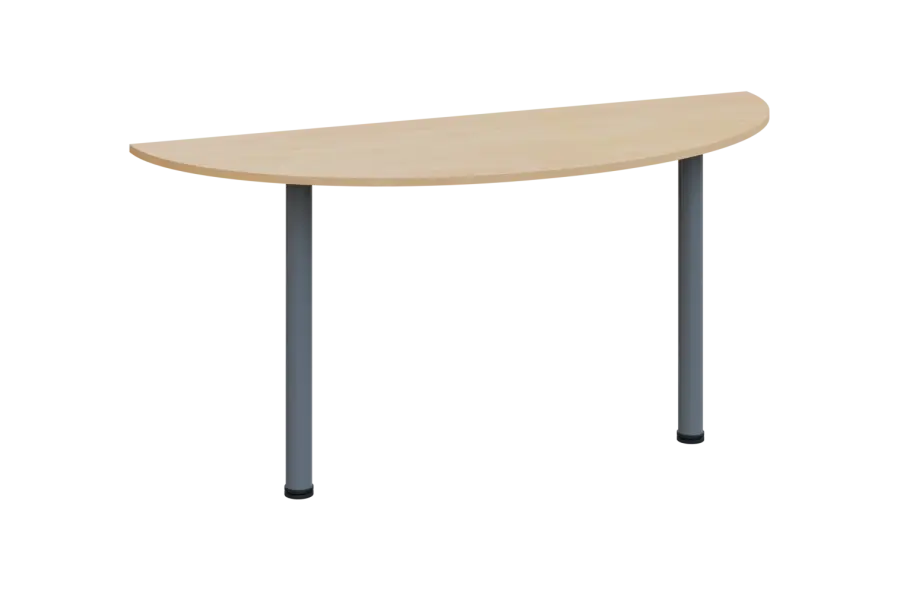 EJC 1 - 160 přístavba jednací, kovová podnož stříbrná, deska 18 mm, široká 1600 mm, bříza irská