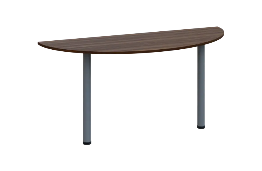 EJC 1 - 160 přístavba jednací, kovová podnož stříbrná, deska 18 mm, široká 1600 mm, ořech královský