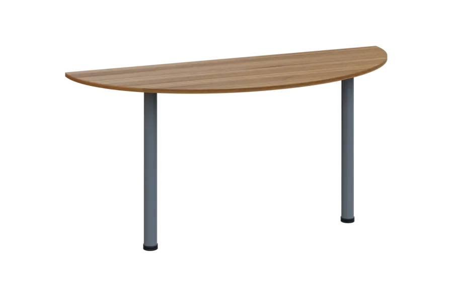 EJC 1 - 160 přístavba jednací, kovová podnož stříbrná, deska 18 mm, široká 1600 mm, ořech světlý