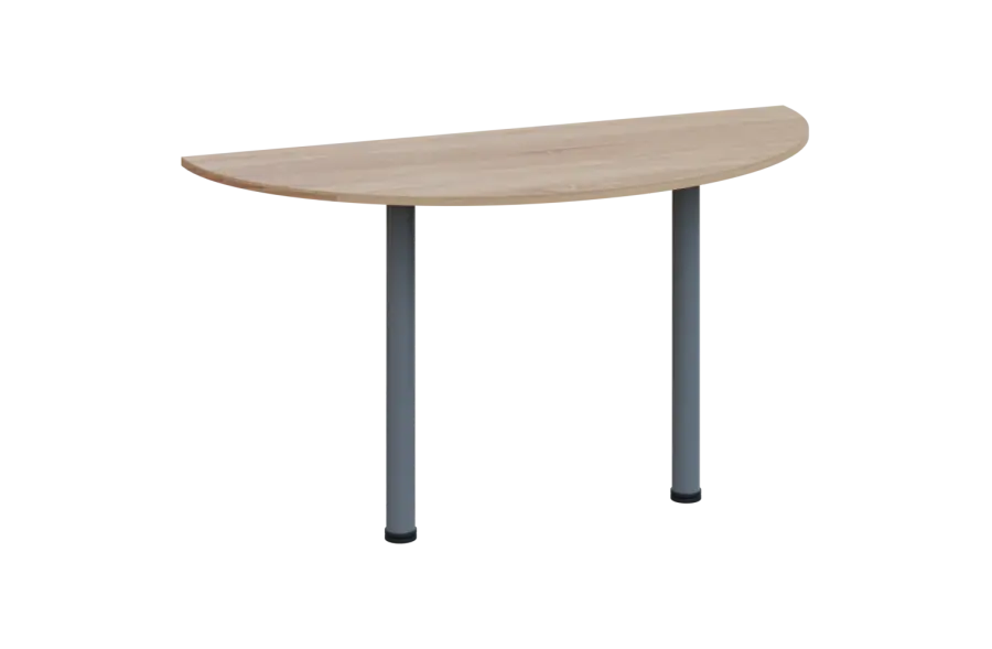 EJC 1 - 140 přístavba jednací, kovová podnož stříbrná, síla desky 18 mm, široká 1400 mm, dub bardolino