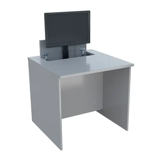 PC - VM1 - 80 stůl  s mechanickým výsuvem (1x) monitoru, 750x800x800 mm lamino - šedá