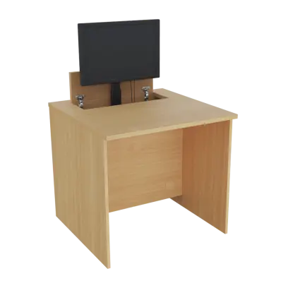 PC - VM1 - 80 stůl  s mechanickým výsuvem (1x) monitoru, 750x800x800 mm lamino - javor horský