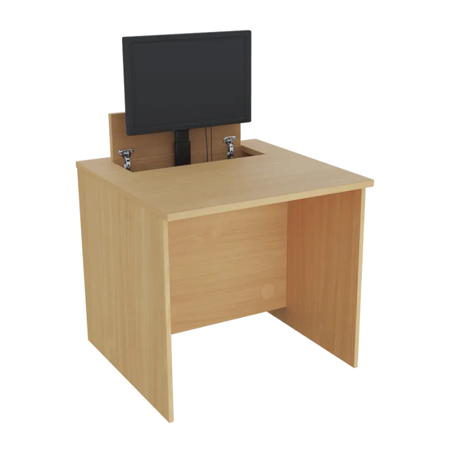 PC - VM1 - 80 stůl  s mechanickým výsuvem (1x) monitoru, 750x800x800 mm lamino - javor horský