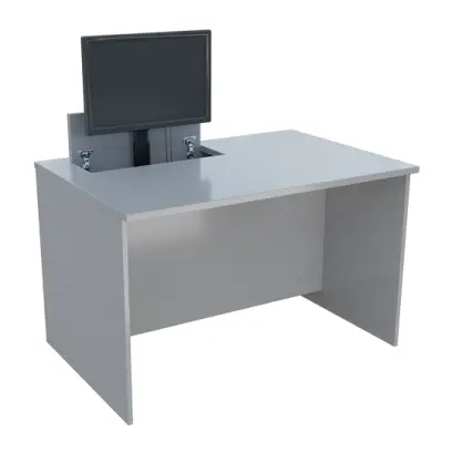 PC - VM1 - 120 stůl  s mechanickým výsuvem (1x) monitoru, 750x1200x800 mm lamino - šedá