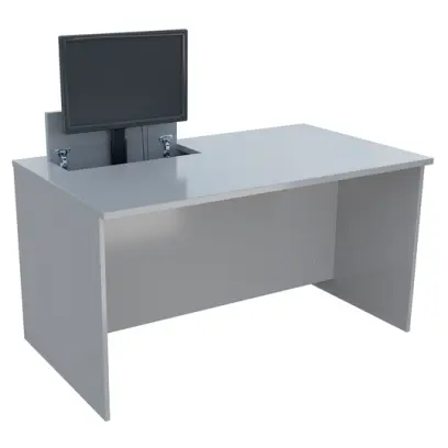 PC - VM1 - 140 stůl  s mechanickým výsuvem (1x) monitoru, 750x1400x800 mm lamino - šedá