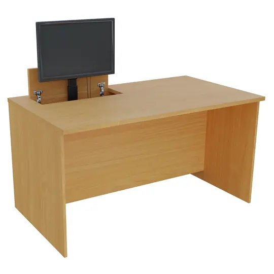 PC - VM1 - 140 stůl  s mechanickým výsuvem (1x) monitoru, 750x1400x800 mm lamino - buk Royal