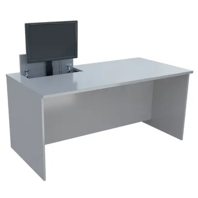 PC - VM1 - 160 stůl  s mechanickým výsuvem (1x) monitoru, 750x1600x800 mm lamino - šedá