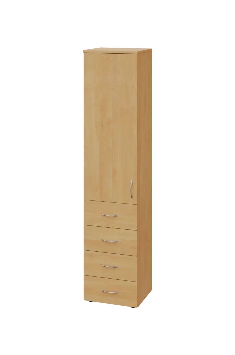 EN 5 - 44ZD skříň 4-zásuvková/1-dveřová, úzká, levá lamino - javor horský