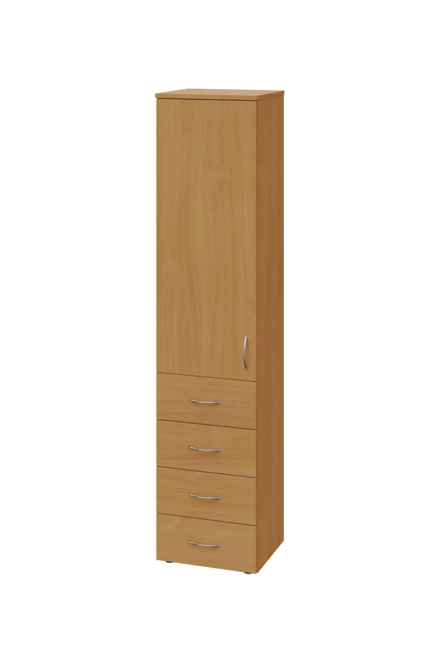 EN 5 - 44ZD skříň 4-zásuvková/1-dveřová, úzká, levá lamino - buk Royal