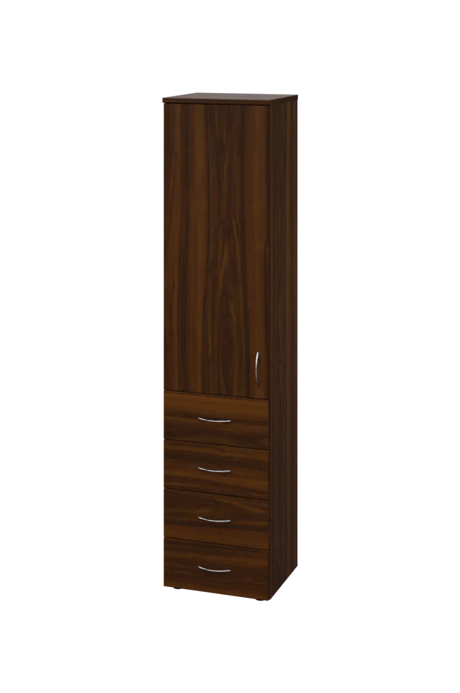 EN 5 - 44ZD skříň 4-zásuvková/1-dveřová, úzká, levá lamino - ořech královský