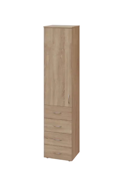 EN 5 - 44ZD skříň 4-zásuvková/1-dveřová, úzká, levá lamino - dub bardolino