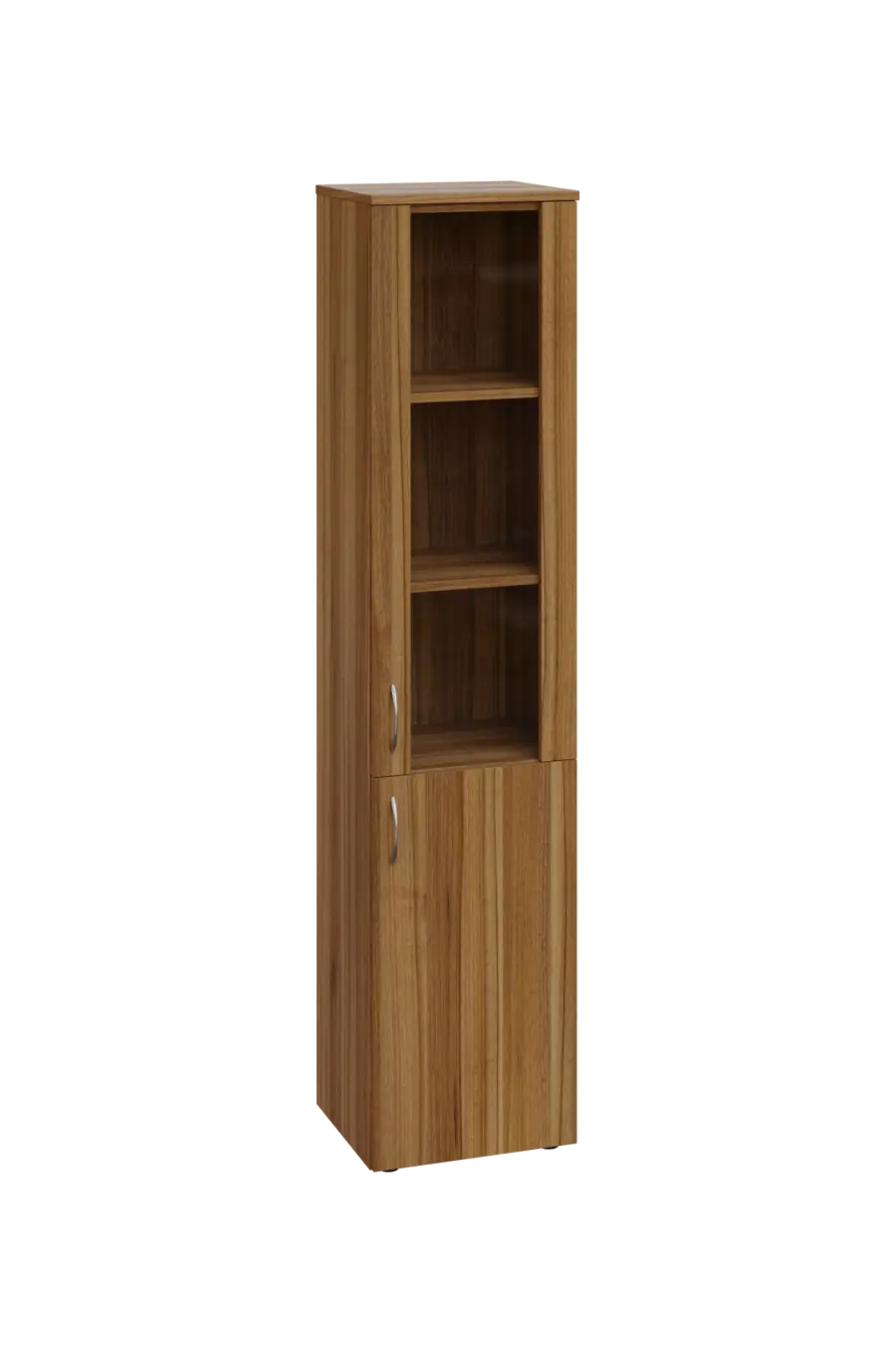 EN 5 - 4DS skříň 2-dveřová/1-sklo/, úzká, pravá lamino - ořech světlý