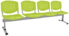FLORIDA - 4, plastová lavice do čekárny, 4-sedák, pistáciová, kostra stříbrná