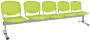 FLORIDA - 5, plastová lavice do čekárny, 5-sedák, pistáciová, kostra stříbrná