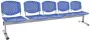 FLORIDA - 5, plastová lavice do čekárny, 5-sedák, světle modrá, kostra stříbrná