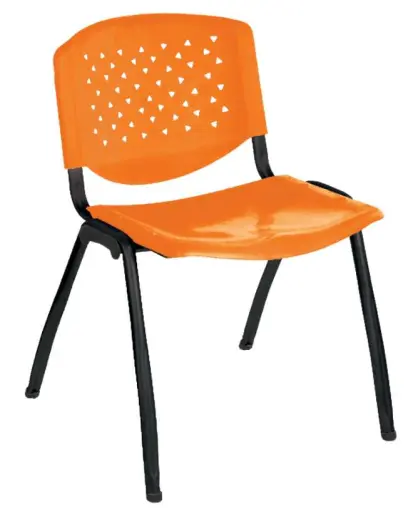 FLORIDA N židle konferenční, kostra černá, plast oranžový
