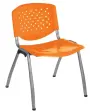 FLORIDA ST židle konferenční, kostra stříbrná, plast oranžový