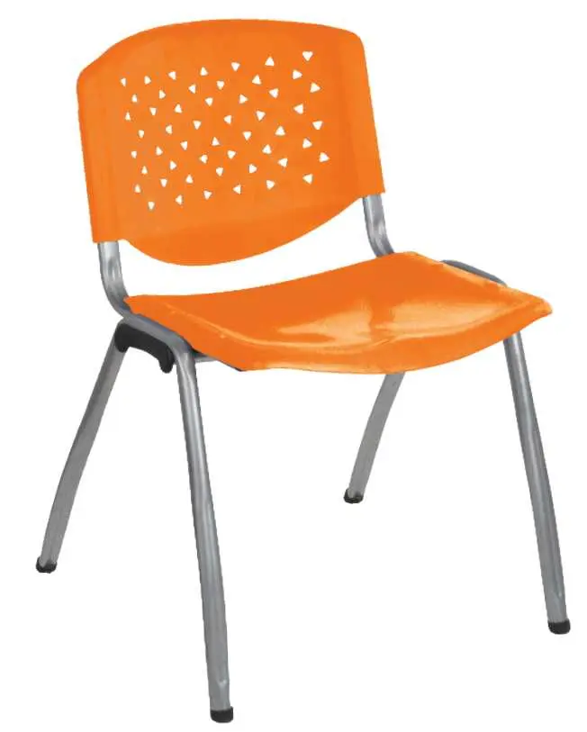 FLORIDA ST židle konferenční, kostra stříbrná, plast oranžový