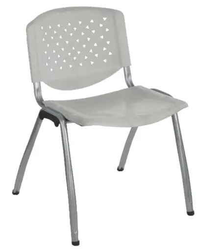 FLORIDA ST židle konferenční, kostra stříbrná, plast šedý