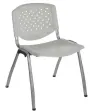 FLORIDA ST židle konferenční, kostra stříbrná, plast šedý