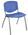 FLORIDA ST židle konferenční, kostra stříbrná, plast světle modrý