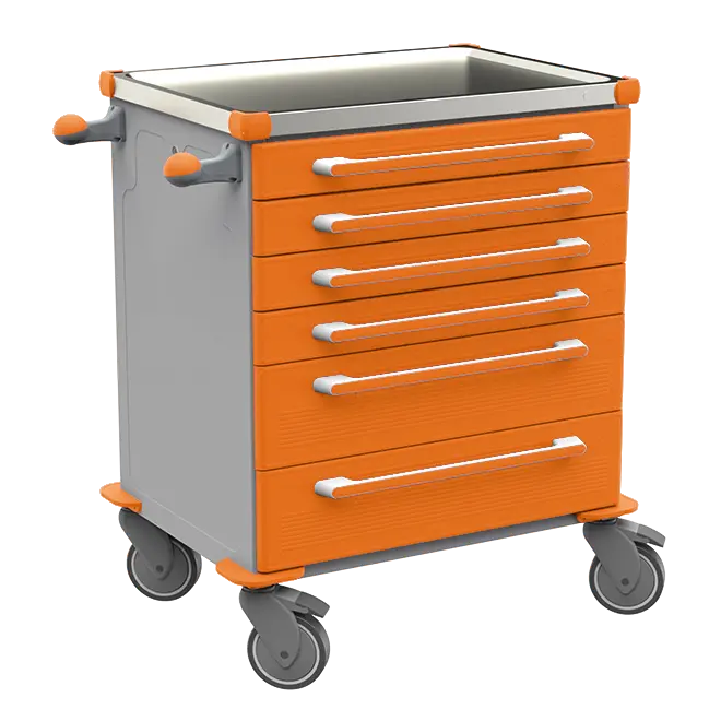 MOBI 01 N vozík zdravotnický plast ABS - oranžová