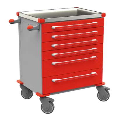 MOBI 01 N vozík zdravotnický plast ABS - červená