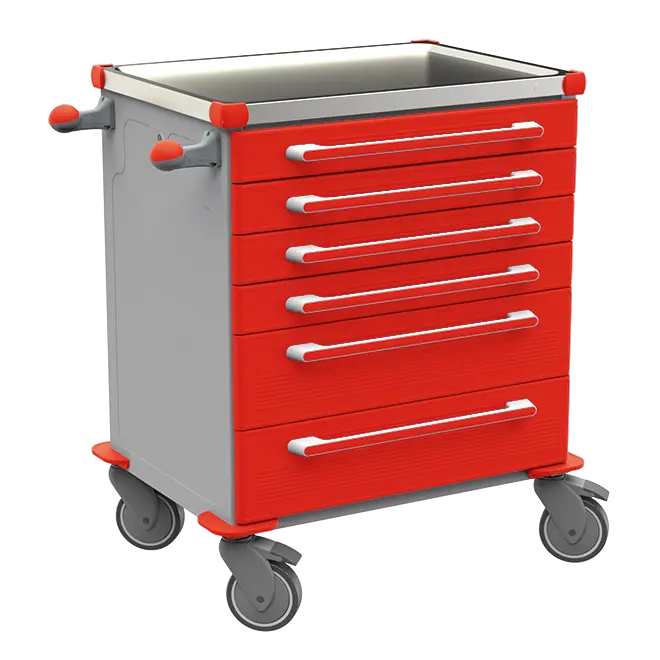 MOBI 01 N vozík zdravotnický plast ABS - červená