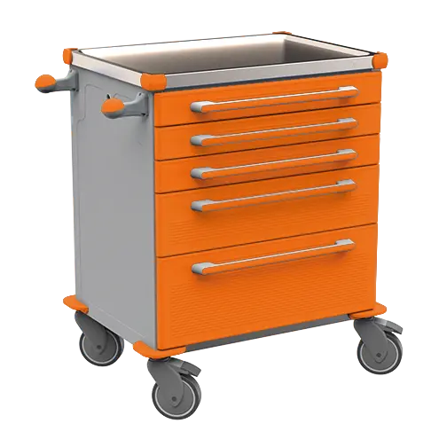 MOBI 02 N vozík zdravotnický plast ABS - oranžová