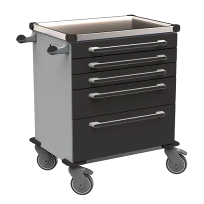 MOBI 02 N vozík zdravotnický plast ABS - černá