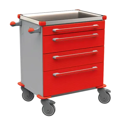 MOBI 03 N vozík zdravotnický plast ABS - červená