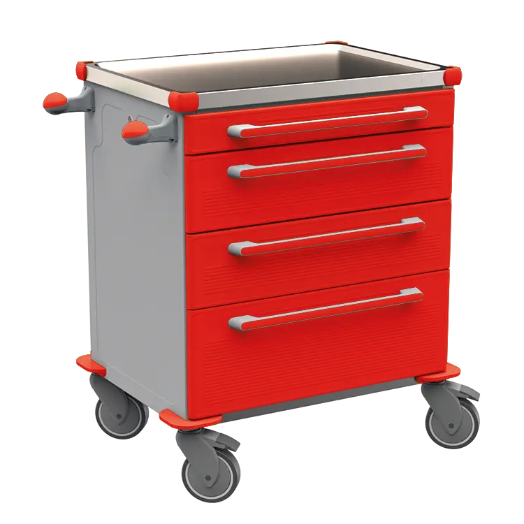 MOBI 03 N vozík zdravotnický plast ABS - červená