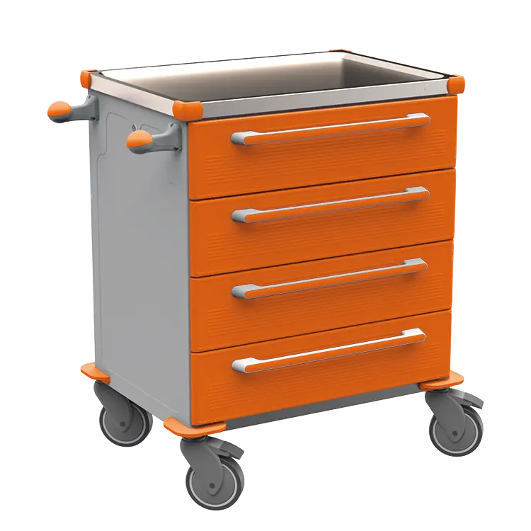 MOBI 04 N vozík zdravotnický plast ABS - oranžová